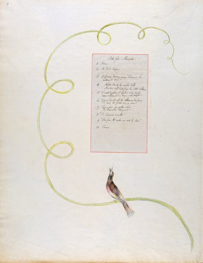 “托马斯·格雷的诗歌”中的“音乐颂”设计94，1797-98（纸上用钢笔和墨水写成） 作者 威廉·布雷克